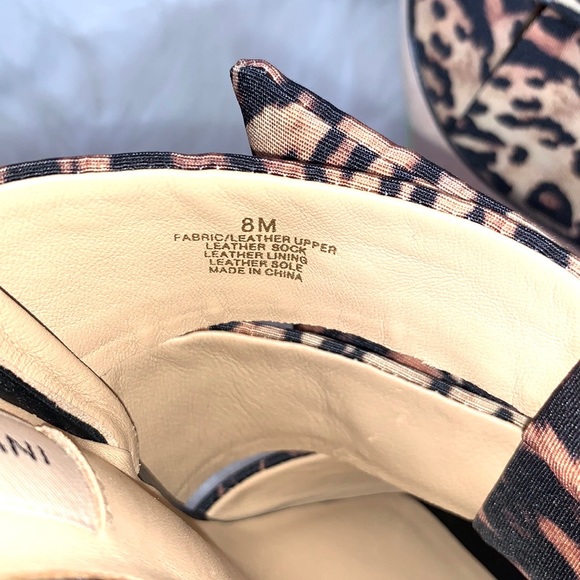 NEW ANONIO MELANI Cheetah Vilada Animal Print Black Bow Heels Shoes Size 8 - Picture 5 of 8